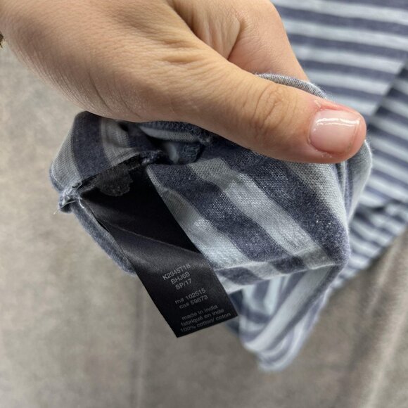 John Varvatos USA Shirt Mens Large Gray Stripe Short Sleeve Crewneck Cotton - Picture 8 of 9